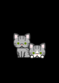 サバトラ猫＊ダークモード＊短頭種＊短毛