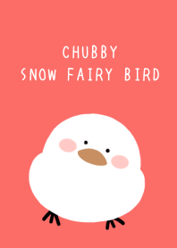 CHUBBY SNOW FAIRY BIRD-VERMILIONj
