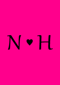 Initial "N & H" Vivid pink & black.