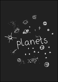 Planetas no céu estrelado
