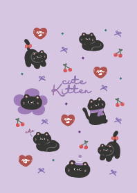 Kitten Black Cute : Purple!