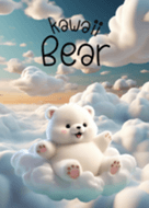 Kawaii White Bear in Could Theme