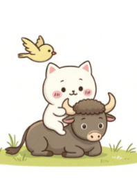 Cat and Buffalo
