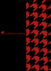 Houndstooth pattern -Black & Red-
