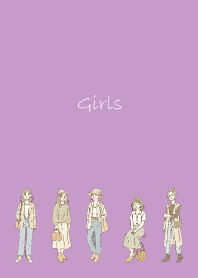 Fashionable Girl on light purple