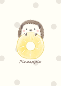 Hedgehog and Pineapple -beige- dot