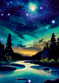 Beautiful starry night view#1773