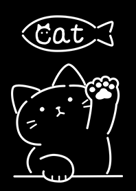 Simple happy black cat