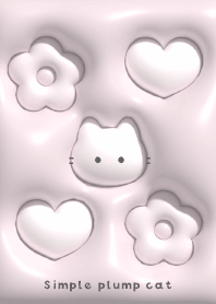 くすみピンク シンプルなふっくら猫04_1