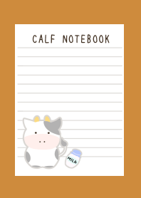 CALF NOTEBOOKj-BROWN-ORANGE