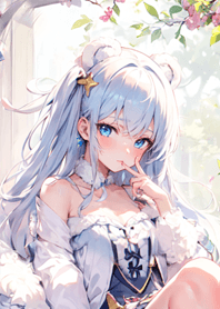 可愛的跳躍女孩