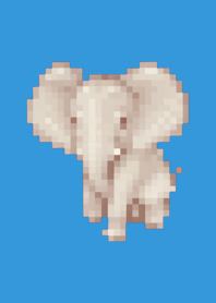 elephant Pixel Art Theme  Blue 01