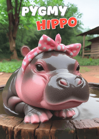 Cute chubby pygmy hippo themec 09