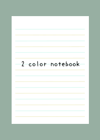 2 COLOR NOTEBOOK-LB&YEL GR-DUSTY GREEN
