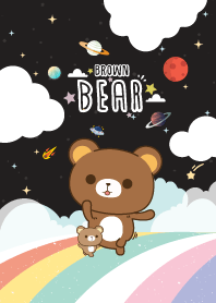 Brown Bear Sky Rainbow Black