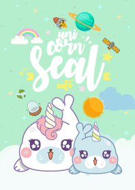 Seal Unicorn Galaxy Cute Green