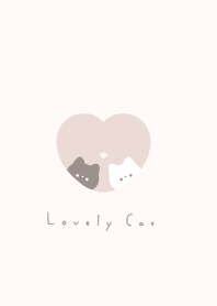 Pair Cats in Heart/ pink beige LB