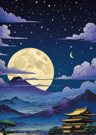 暗夜的月-背景 dD4648