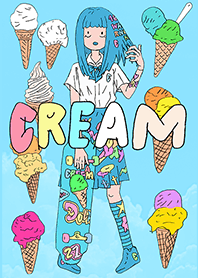 Sky, Clouds, Ice Cream and Skateboard JK