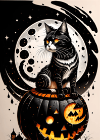 halloween cat B5f6F7
