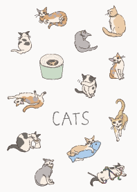 Various domestic cats