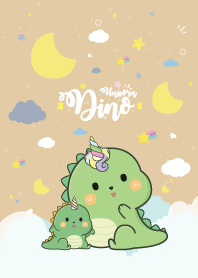 Dino Unicorn Love Moon Sky Kawaii