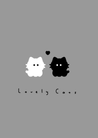 黑貓和白貓 : gray black