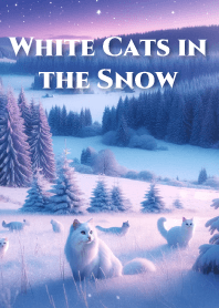 white cats in the snow