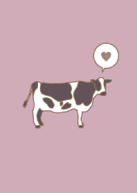 シンプル 牛 - ダスティローズピンク -