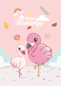 Flamingo Love Galaxy Pastel Pink