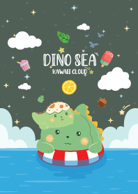 Dinosaur On The Sea Green