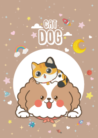 Cat&Dog Mini Cute Galaxy Brown