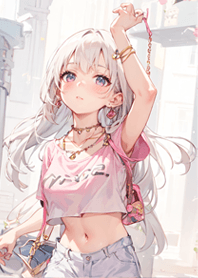 Pink little cute girl
