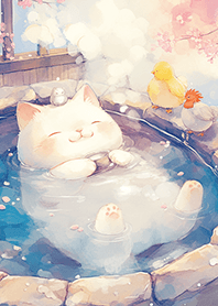 躺平泡溫泉の爽爽貓❤