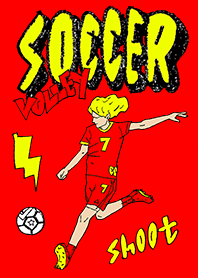 SOCCER  football volley shoot RED