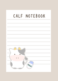 CALF NOTEBOOK-BEIGE
