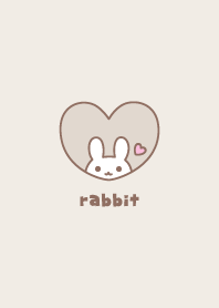 กระต่าย หัวใจ [สีน้ำตาล]
