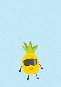 cute pineapple wear glasses