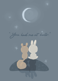 Rabbit and Squirrel (moonlight grey ver)