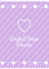 Angled Stripe Hearts - Purple -