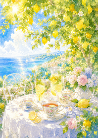 Pink Lemon Tea by the Sea