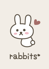 ふりむくうさぎ＊サンドベージュ