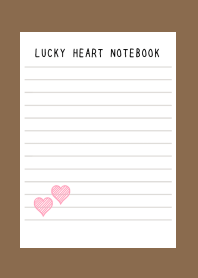 LUCKY HEART NOTEBOOKj-BROWN