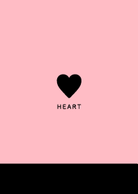 Simple Heart--Black&Peach Pink 06