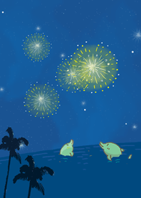 花火とイルカと夏の夜