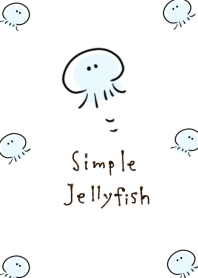 simple jellyfish white blue.