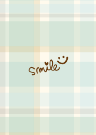 Check patterns Olive green smile Japan