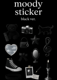 moody sticker - ブラック着せかえ