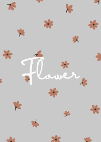 petite flower o - grey