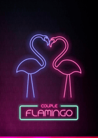 Neon Lights: Casal Flamingo